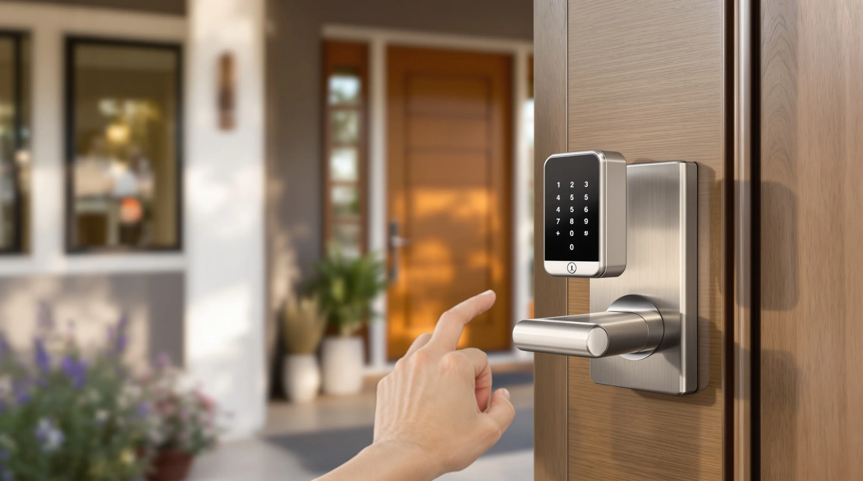 Residential Locksmith Denver — Smart Lock Installation, Home Security & Deadbolt Upgrades Residential locksmith Denver Colorado — smart lock keyless entry system installation on a modern home front door with digital touchscreen keypad for home security